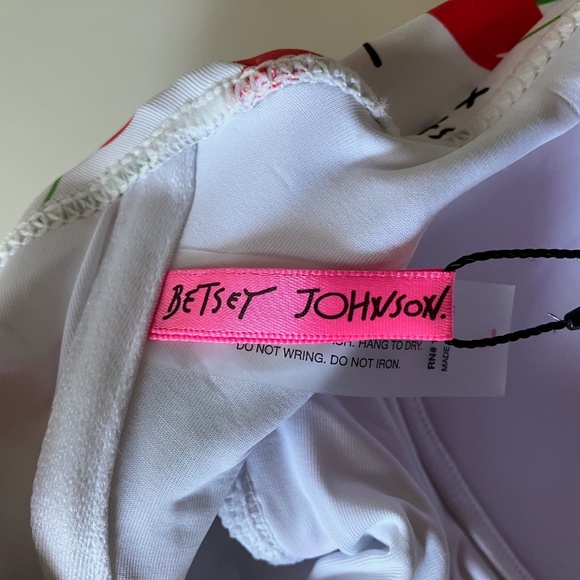 NEW w/ Tags Betsey Johnson 1-Pc Bathing Suit Cherry Bomb Print L - Picture 5 of 7